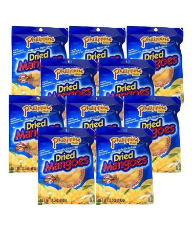 Phillippine Brand Naturally Delicious Dried Mangoes Tree Ripened 3.5 oz 10 Pack 3.5 Ounce (Pack of 10)
