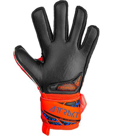 Reusch Unisex Youth Attrakt Silver Junior Goalkeeper Gloves - Size 6 | Orange-Blue-Black - International Shipping Available - Buy Online on SooperMarket.com
