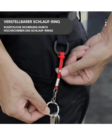 Buy Durable Nylon & Stainless Steel Materium Key Rings with Mini Carabiner | 3-Pack Red Keychains for Lanyards & Paracord - Buy Online on SooperMarket.com