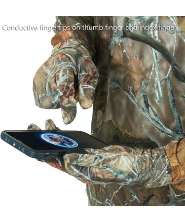 BASSDASH Men's Camo Hunting Gloves - UPF 50+ Lightweight Touchscreen - Autumn Forest - Large - Buy Online on SooperMarket.com
