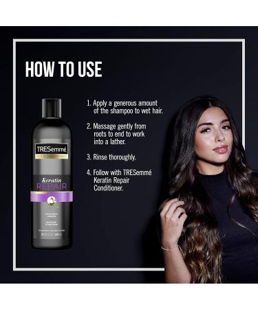 TRESemm Keratin Repair Shampoo for Damaged Hair - 20 oz | Restores & Shields Hair - Buy Internationally - Buy Online on SooperMarket.com