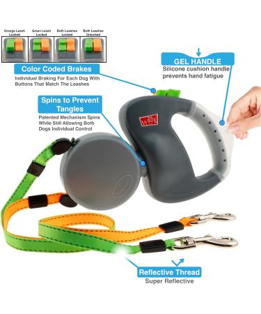 WIGZI Dual Doggie 3.0 Gel Retractable Leash - Grey | Best International Shipping for Dogs - Buy Online on SooperMarket.com