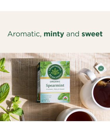 Traditional Medicinals - Organic Spearmint Herbal Tea (Pack of 6) - Refreshing and Minty - 96 Tea Bags Total Tea Spearmint 16 Count (Pack of 6) - Buy Online on SooperMarket.com