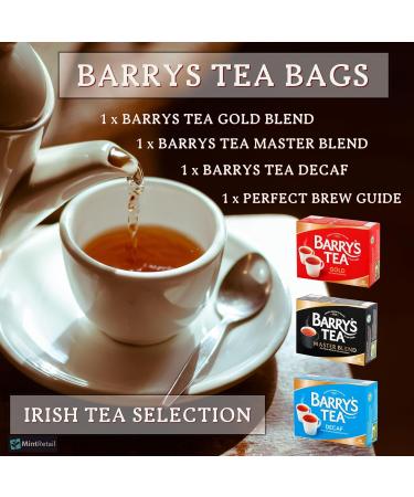 Barrys Tea Bags Tea Selection Bundle - 240 Tea Bags with Barry's Tea Gold Blend Barrys Tea Master Blend and Barrys Tea Decaf Blend Including Mint Retail Perfect Brew Guide - Buy Online on SooperMarket.com