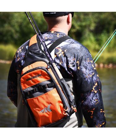 KastKing Pond Hopper Fishing Sling Tackle Storage Bag - Lightweight Sling Backpack for Fishing, Hiking, Hunting, and Camping - Orange Sling Bag - 17.7x12.6x6 Inches - Buy Online on SooperMarket.com