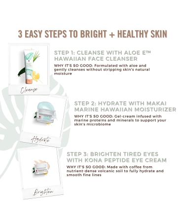 Hanalei Kona Peptide Eye Cream - Minimize Wrinkles & Puffiness | Hawaiian Botanicals, Caffeine, Peptides | Made in USA, Cruelty-Free & Vegan (0.5 oz) - Buy Online on SooperMarket.com