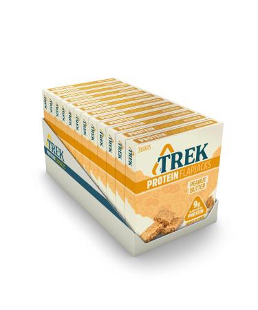 TREK High Protein Flapjack Peanut Butter - Gluten Free - Plant Based - Vegan Snack - 50g x 36 bars