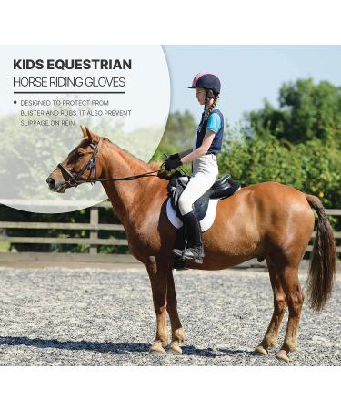 Amoy Kids Horse Riding Gloves - Breathable Anti-Slip Equestrian Mitts Black L (Age 10-12) - Buy Online on SooperMarket.com