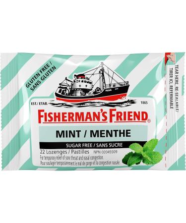 Fisherman s Friend Sugar Free Mint | For Temporary Relief of Cough Sore Throat & Nasal Congestion | 24 Packs of 22 Lozenges (528 Total Count) - Buy Online on SooperMarket.com