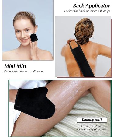 3-in-1 Self Tanning Mitt Applicator Kit with Back Lotion Applicator - Ultra Soft Glove for Self-Tan Application - Buy Online on SooperMarket.com