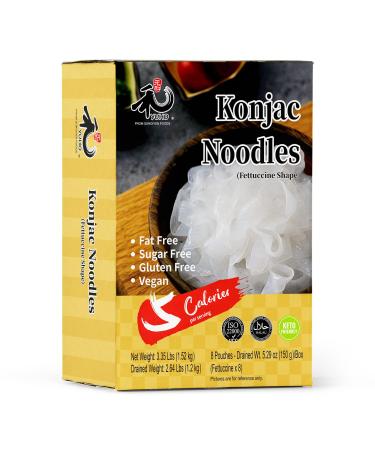YUHO Shirataki Konjac Fettuccine, 8 Pack Inside, Vegan, Low Calorie Food, Gluten Free, Fat Free, Keto Friendly, Low Carbs, Holiday Gifts, Healthy Diet 53.61 Oz (1520 g)