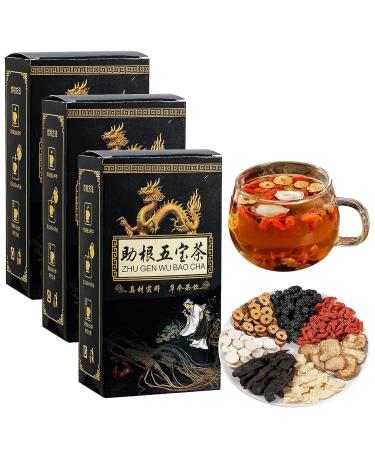 Ginseng Five Treasures Tea Kidney Tea Kidney Tea Formula Ginseng Five Treasure Tea Men s Essentials Kidney Tea Liver and Kidney Care Tea Tonify Kidney for Men (3Box)