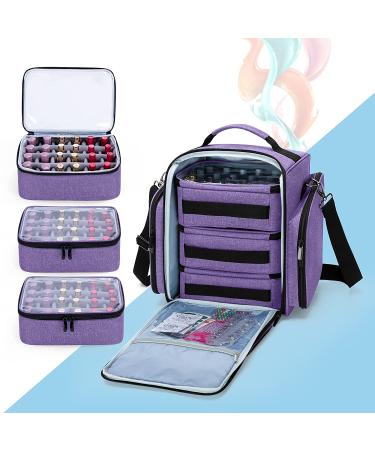 BAFASO Large 72-Bottle Nail Polish Organizer in Purple - Patented Design with 3 Removable Pouches - Buy Online on SooperMarket.com