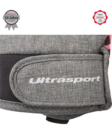 Ultrasport Advanced Ski Children's Gloves - Flexible Water Resistant & Windproof for Ages 6-14 | Rocky Black/Gray/White/Pink - Buy Online on SooperMarket.com
