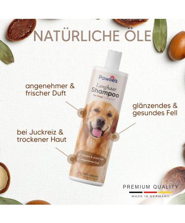 Pawlies Long-Haired Dog Shampoo with Organic Argan Oil & Biotin - Best Fur Care for Smell & Combability | Conditioner for Dogs - Buy Online on SooperMarket.com