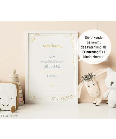 Frank Paperman 3x Set Golden Sponsorship Certificate & Letter | Perfect Gift for Godfather & Godparent | Baptismal Keepsake with Gold Embossing - Buy Online on SooperMarket.com