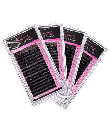 WeiMB single eyelashes for eyelash extensions 1: 1 glossy silk eyelash individual black volume eyelashes for eyelash extensions 4 PCs D-curl thickness 0.07mm length (11mm-11mm-12mm-12mm) 11-11-12-12mm (4 PCs))