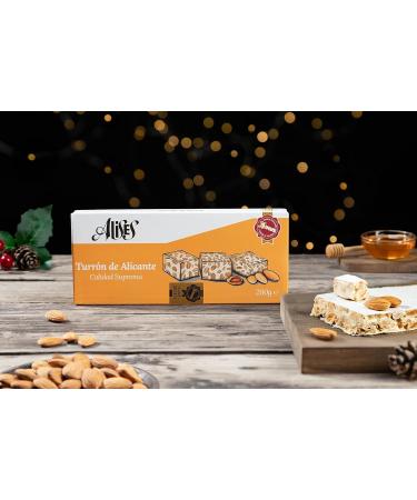 Alises Turr n de Alicante - Almonds and Honey - Supreme Quality - 100% Natural - Gluten Free Lactose Free - Nougat 200g (Hard) - Buy Online on SooperMarket.com