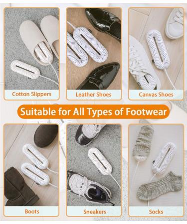 Snowpea Electric Shoe Dryer & Warmer | Eliminate Odor & Dry Shoes | 3/6/9 Hours Timer | Auto Shut Off | Standard UK Plug | Regular-White - Buy Online on SooperMarket.com
