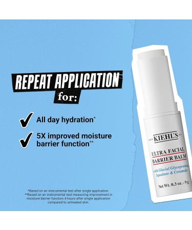Kiehl's Ultra Facial Skin Barrier Repair Balm - On-the-Go Hydration Stick for All Skin Types with Squalane & Ceramides | 0.3 oz - Buy Online on SooperMarket.com