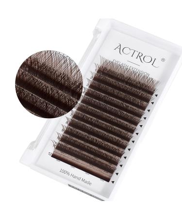 ACTROL YY Brown D Curl 0.07mm 8-15mm Eyelash Extensions - Y Shaped Premade Soft Lashes for Easy Volume - Brown/0.07D8-15mm - Buy Online on SooperMarket.com