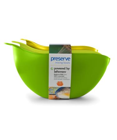 Preserve Nested Mixing Bowl Set Kitchen Supplies, Three, Green and Yellow Green and Yellow Set of Three