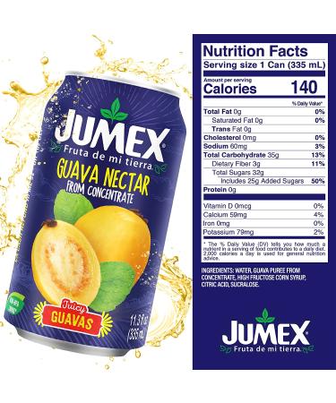 Jumex Guava & Strawberry-Banana Nectar Fridge Pack | 11.3 Fl Oz (Pack of 12) | Recyclable Cans, Non-BPA Lining - Buy Online on SooperMarket.com