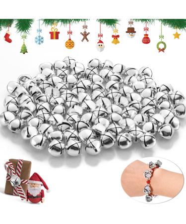 Jingle Bells for Crafts, 1/2 Inch Small Jingle Bells for Crafts, Metal Craft Bells for Christmas Festival Party Wedding Decorations DIY Project, Silver