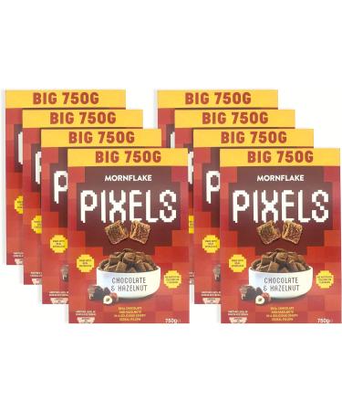 Mornflake - Pixels Hazelnut & Chocolate Cereal Crispy Breakfast Cereal Pillows Multipack of 8x 750g Vegetarian Chocolate Cereal. Wheat Pillows Filled With Real Chocolate and Hazelnut Filling - Buy Online on SooperMarket.com