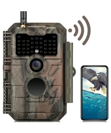 GardePro E6 Trail Camera WiFi 24MP 1296P Game Camera with No Glow Night Vision Motion Activated Waterproof for Wildlife Deer Scouting Hunting or Property Security, Camo