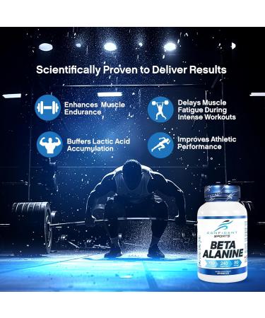CONFIDENT SPORTS - Beta Alanine - 100% Pure Beta-Alanine - Push Harder Lift Heavier and Break Your Limit with Our Pre Workout - Maximum Strength + Absorption - 120 Count - 40 Servings 120 count (Pack of 1) - Buy Online on SooperMarket.com