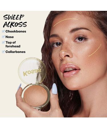 Kosas Sun Show Glowy Warmth Bronzer - Talc-Free Vegan Contouring Powder for Cheekbones & Jawline - Enriched with Fatty Acids - Ideal for Beachy Looks - Buy Online on SooperMarket.com