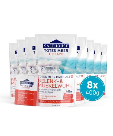 Salhouse Original Totes Sea Therapy Bathroom Salz joint and muscle welfare |8 -person advantage pack |8x 400 g + 20 ml special bath additive |Ideal for muscle tension |Intensive deep heat regeneration