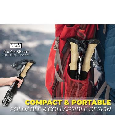 Trekology Trek-Z Adjustable Lightweight Hiking Sticks | Portable Aluminum Poles with Cork Handle | Senior Trekking & Hiking | 100cm - 120cm - Buy Online on SooperMarket.com