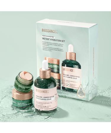 Biossance Instant Hydration Set: Full-Size Squalane + Copper Peptide Serum with Mini Eye Cream & Omega Repair Cream - 1.69 Fl Oz - Buy Online on SooperMarket.com