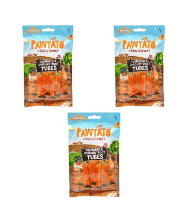 Benevo Pawtato Turmeric & Chicory Root Tubes Dog Chews 90g - 3 Pack