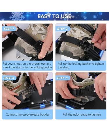 Lixada 23-Inch Lightweight Aluminum Alloy Snowshoes with Adjustable Bindings, Trekking Poles, and Carrying Bag - Blue - Buy Online on SooperMarket.com