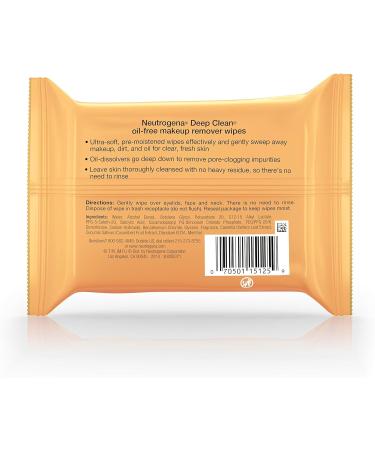 Neutrogena Deep Clean Oil-Free Makeup Remover Cleansing Wipes - Gentle Cleansing for Clear Skin - Buy Online on SooperMarket.com
