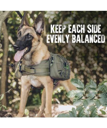 OneTigris Tactical Dog Backpack for Medium & Large Dogs - Green Large | Durable Nylon Pet Backpack for Hiking, Walking, Training & Running - Buy Online on SooperMarket.com