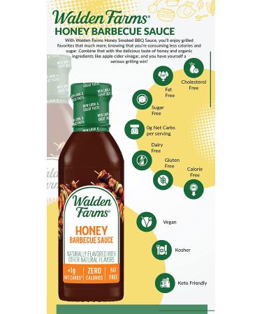 Walden Farms Honey Barbecue Sauce 12 oz - Zero Calorie, Guilt-Free BBQ Flavor - Buy Online on SooperMarket.com