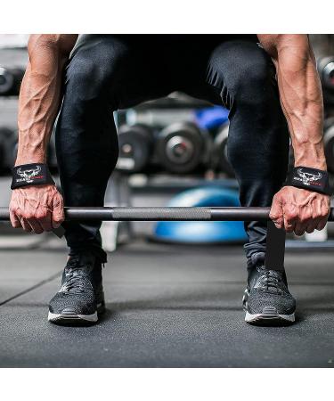 BEAST RAGE Weight Lifting Straps - Padded Wrist Support for Gym Bodybuilding - Non Slip Dumbbell Bar Wraps for Power Deadlift - Advanced Grips for Heavy Duty Exercise - Black - Buy Online on SooperMarket.com