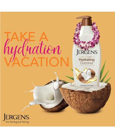 Jergens Hydrating Coconut Body Moisturizer 8 oz - Dermatologist Tested, Infused with Coconut Oil and Water for Long-Lasting Moisture - Buy Online on SooperMarket.com