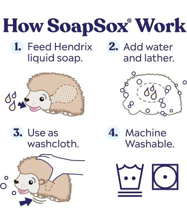 SoapSox Kids Exfoliating Bath Scrub Toy - Hendrix The Hedgehog | Soft Animal Wash Cloth Sponge for Babies, Kids, Children - Buy Online on SooperMarket.com