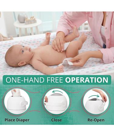 Baby Diaper Pail Patented Odor-Stop System Use Any Garbage Bag One Hand Free Lever Roll of Bag incld (Grass Green) - Buy Online on SooperMarket.com