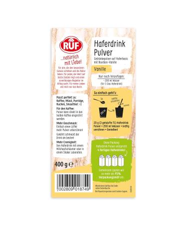 Shop Vegan Vanilla Oat Drink Powder | Gluten-Free Herbal Drink | 400g - Additive-Free & International Shipping - Buy Online on SooperMarket.com