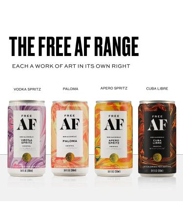 Free AF Tasting Pack | Non-Alcoholic Sparkling Cocktail | Gluten-Free, Low Calorie, Low Sugar | 6 Pack of 8.4 fl oz Cans - Buy Online on SooperMarket.com