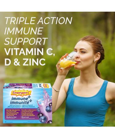 Emergen-C Immune+ 1000mg Vitamin C Powder Supplement Drink Mix Immune System Booster Blueberry Acai 24 Packets Blueberry-Acai 24 Count (Pack of 1) - Buy Online on SooperMarket.com