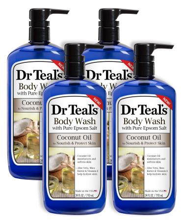 Dr Teal's Body Wash 4-Pack (96 Fl Oz Total) Coconut Oil