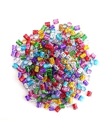 SKHAOVS 200 Pieces Hair Braid Rings Dreadlocks Dreadlocks Hair Jewelry Cuffs Braid Rings Hair Clips Adjustable Dreadlocks Beads Dreadlocks Accessories for Braiding Hair Decor (colorful)