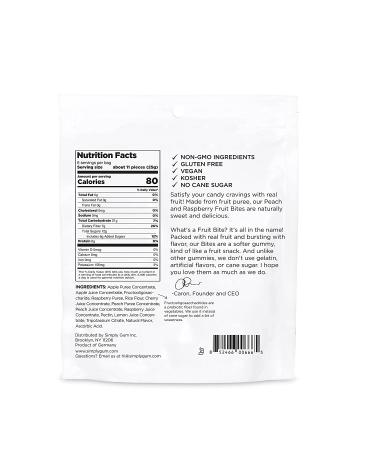 Real Fruit Gummies | Peach and Raspberry | 5.3 oz (Pack of 2) | No Cane Sugar, Gluten Free, Kosher - Buy Online on SooperMarket.com
